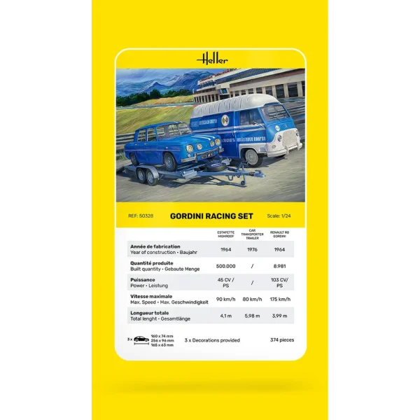 1000503280-card Heller - Gordini Racing Set - 50328