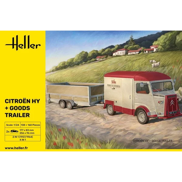 Heller - Citroen HY + Goods Trailer - 50331
