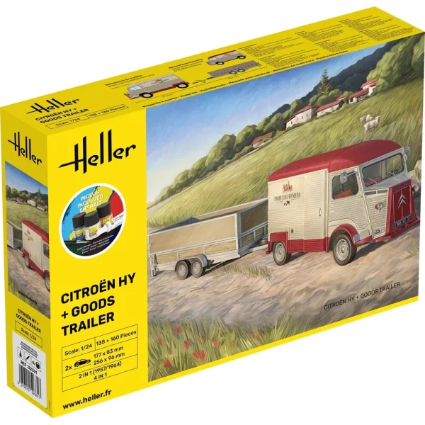 Heller - STARTER KIT Citroen HY + Goods Trailer - 52331