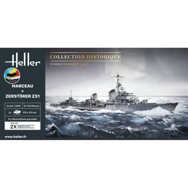 1000550090-2 Heller - STARTER KIT Twin Set Marceau + Zerstörer Z31 - 55009