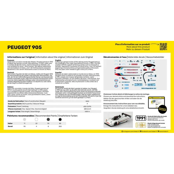Heller - STARTER KIT Peugeot 905 - 56110