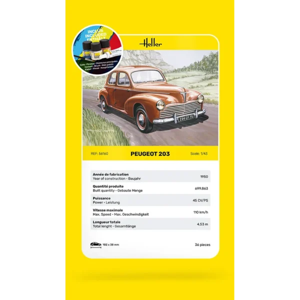 1000561600-card Heller - STARTER KIT Peugeot 203 - 56160