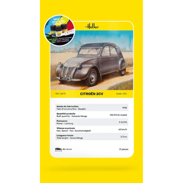 1000561750-card Heller - STARTER KIT Citroen 2 CV - 56175