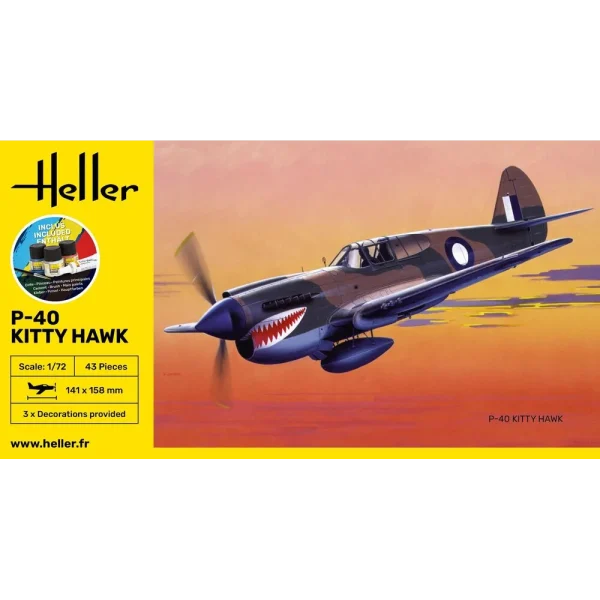 1000562660-2 Heller - STARTER KIT P-40 Kitty Hawk - 56266