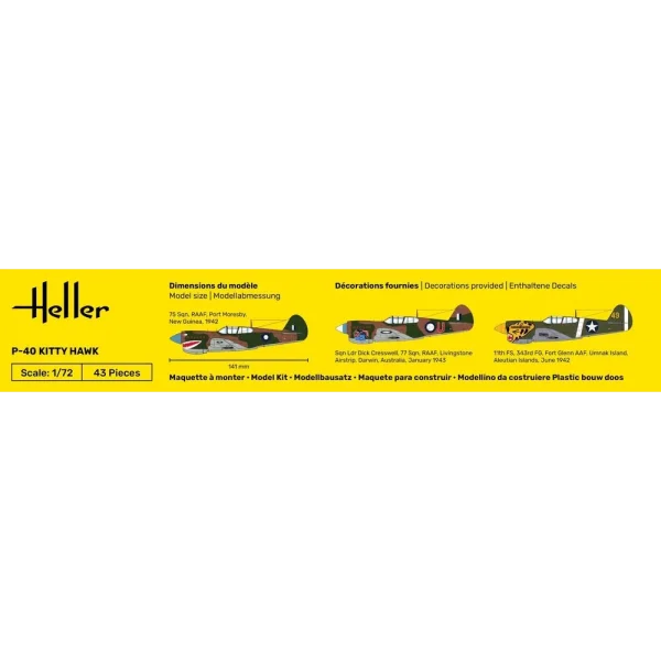 1000562660-4 Heller - STARTER KIT P-40 Kitty Hawk - 56266