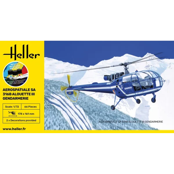 1000562860-2 Heller - STARTER KIT SA 316 Alouette III Gendarmerie - 56286