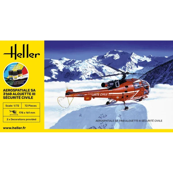 1000562890-2 Heller - STARTER KIT Alouette III Sécurité Civile - 56289
