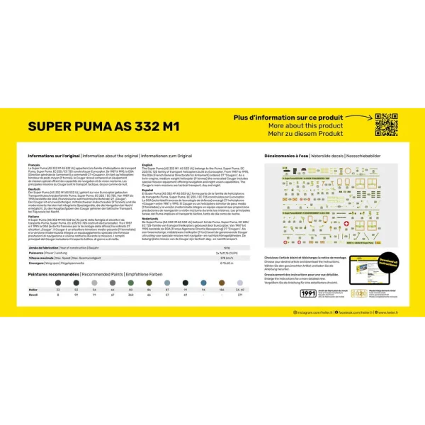 Heller - STARTER KIT Super Puma AS 332 M1 - 56367
