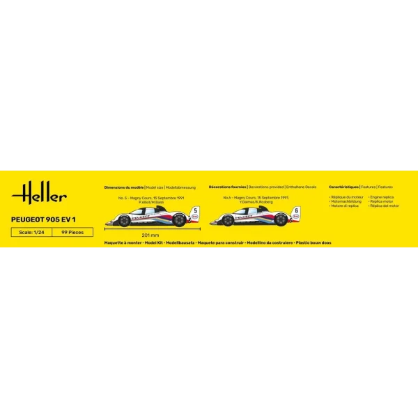 Heller - STARTER KIT Peugeot 905 EV 1 - 56718