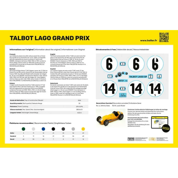 1000567210-3 Heller - STARTER KIT Talbot Lago Grand Prix - 56721