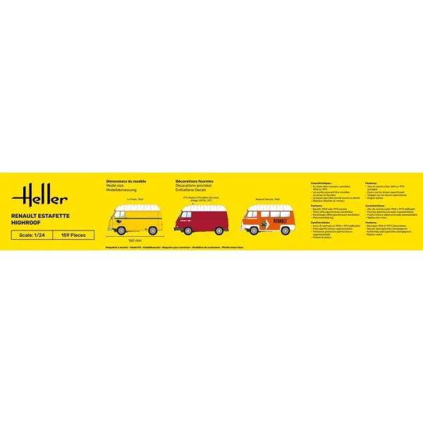 1000567400-4 Heller - STARTER KIT Renault Estafette Highroof - 56740