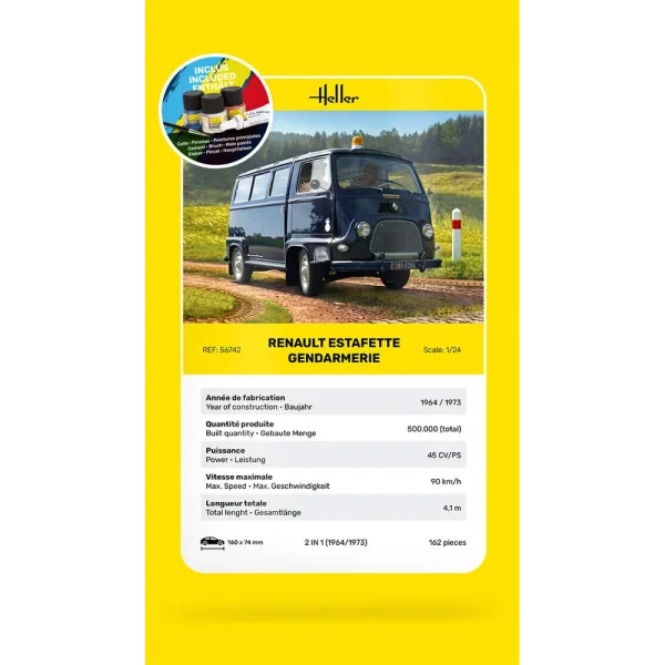 1000567420-card Heller - STARTER KIT Renault Estafette Gendarmerie - 56742