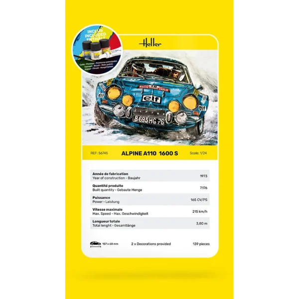1000567450-card Heller - STARTER KIT Alpine A110 (1600S) - 56745