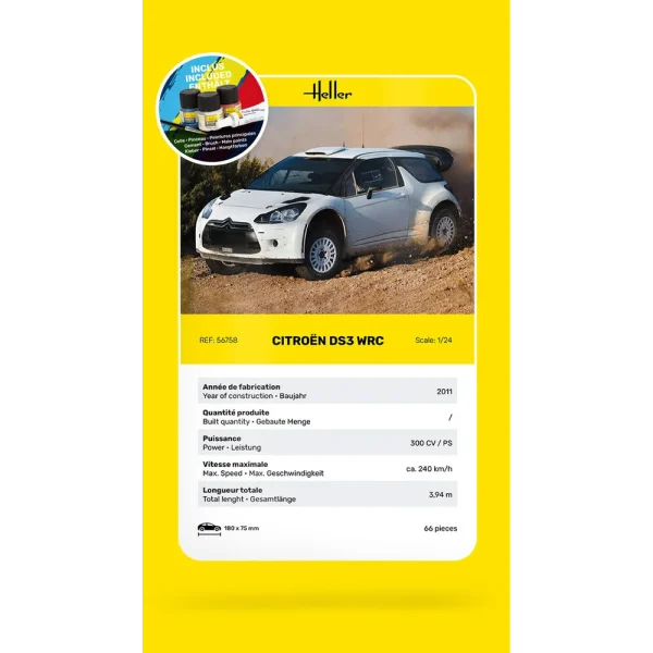 Heller - STARTER KIT Citroen DS3 WRC - 56758