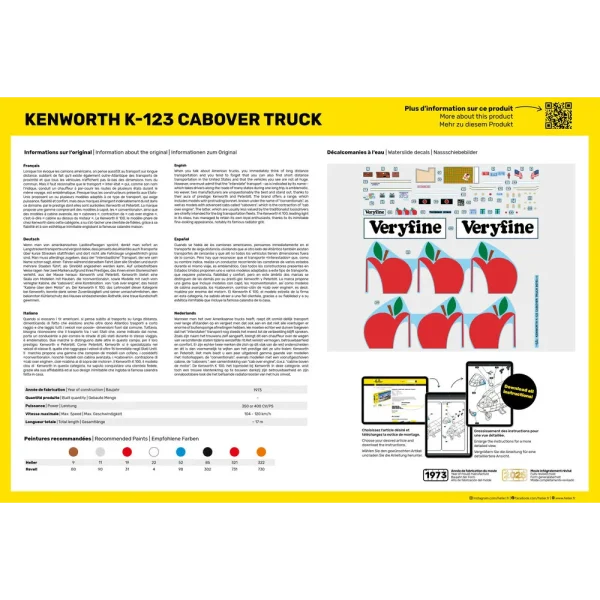 1000567930-3 Heller - STARTER KIT Kenworth K-123 Cabover Truck - 56793
