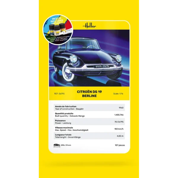 Heller - STARTER KIT Citroen DS 19 - 56795
