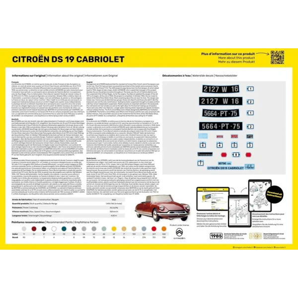 1000567960-3 Heller - STARTER KIT Citroen DS 19 Cabriolet - 56796