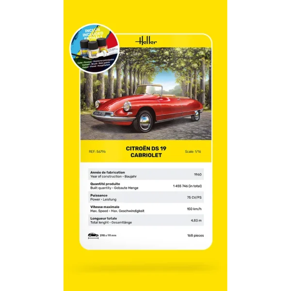 Heller - STARTER KIT Citroen DS 19 Cabriolet - 56796