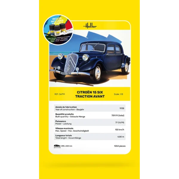 Heller - STARTER KIT Citroen 15 SIX Traction Avant - 56799