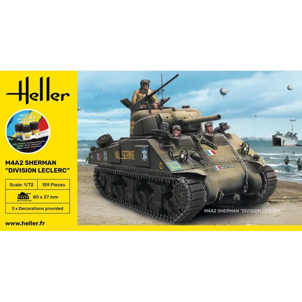 1000568940-2 Heller - STARTER KIT M4A2 Sherman "Division Leclerc" - 56894