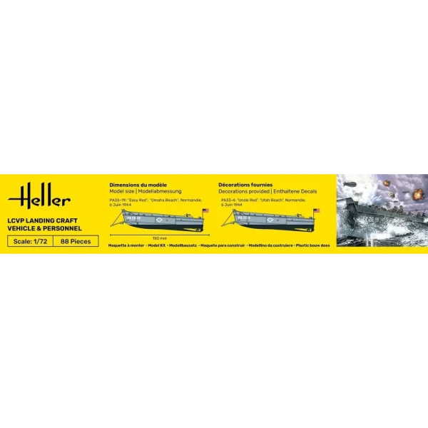 1000569950-4 Heller - STARTER KIT LCVP Landing Craft Vehicle & Personnel - 56995