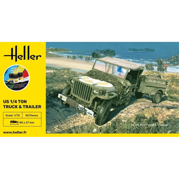 1000569970-2 Heller - STARTER KIT US 1/4 Ton Truck & Trailer - 56997