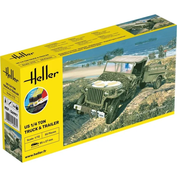 1000569970 Heller - STARTER KIT US 1/4 Ton Truck & Trailer - 56997