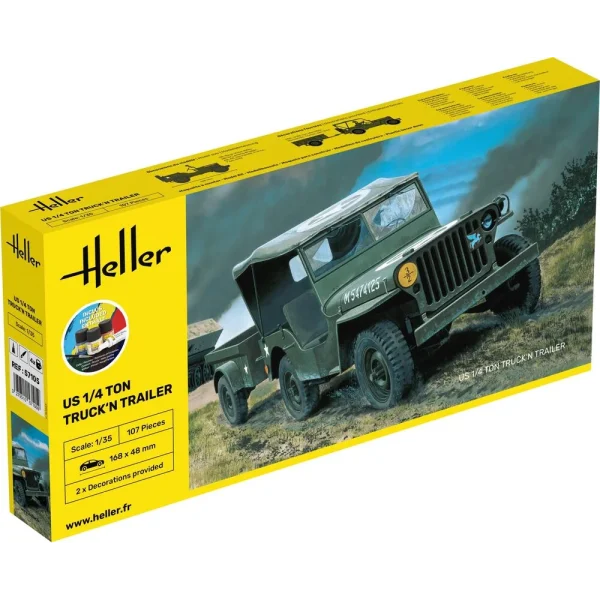1000571050 Heller - STARTER KIT US 1/4 Ton Truck 'n Trailer - 57105