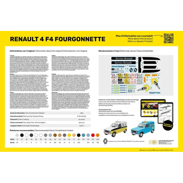 Heller - STARTER KIT Renault 4 F4 Fourgonette - 58700