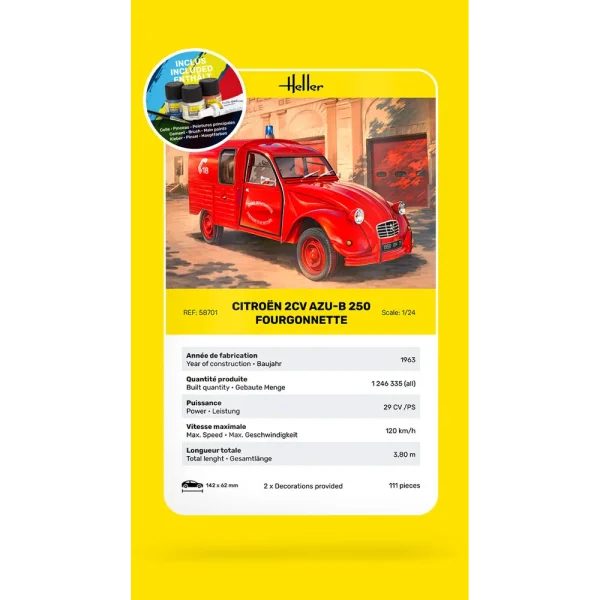 Heller - STARTER KIT Citroen 2CV AZU-B 250 Fourgonnette - 58701