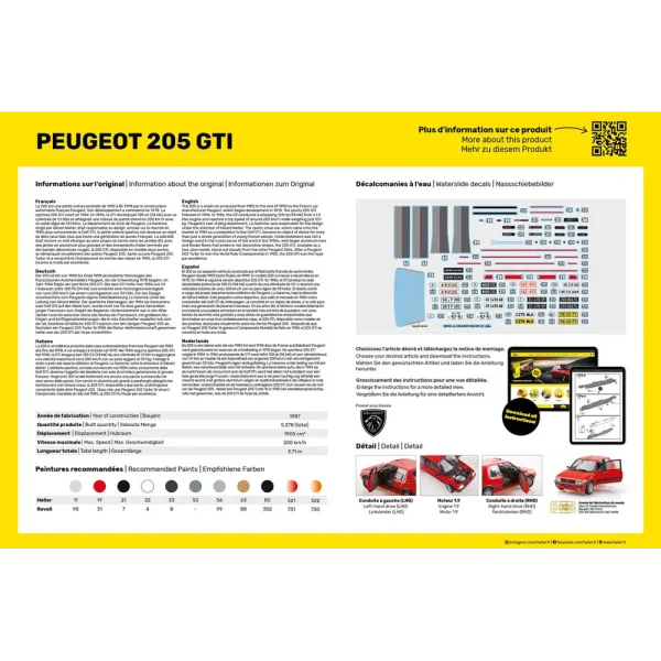 1000587050-3 Heller - STARTER KIT Peugeot 205 GTI - 58705