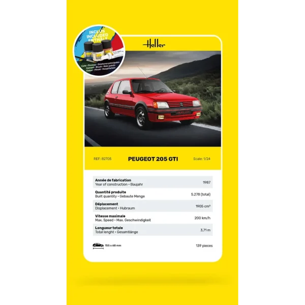 Heller - STARTER KIT Peugeot 205 GTI - 58705