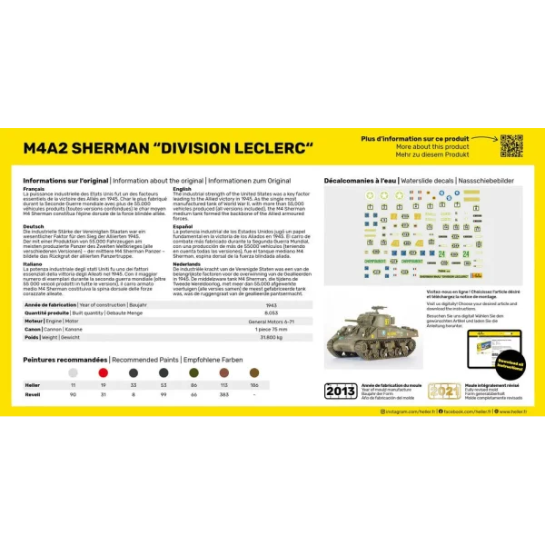 1000798940-3 Heller - M4A2 Sherman "Division Leclerc" - 79894