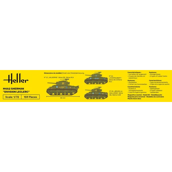 1000798940-4 Heller - M4A2 Sherman "Division Leclerc" - 79894