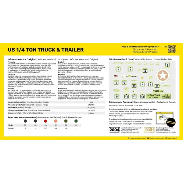 1000799970-3 Heller - US 1/4 Ton Truck & Trailer - 79997