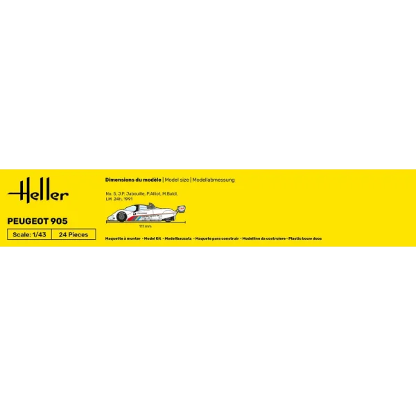 1000801100-4 Heller - Peugeot 905 - 80110
