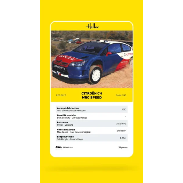 1000801170-card Heller - Citroën C4 WRC Speed - 80117