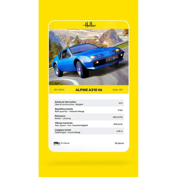 1000801460-card Heller - Alpine A310 - 80146