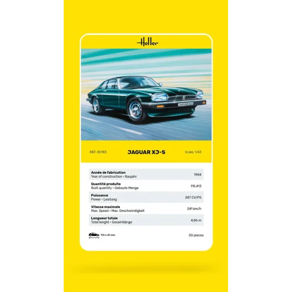 1000801830-card Heller - Jaguar XJ-S - 80183