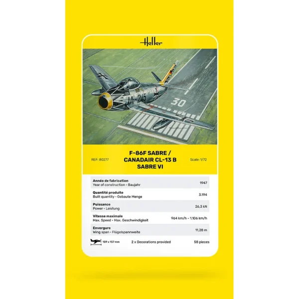 Heller - F-86F Sabre / Canadair CL-13 B Sabre VI - 80277