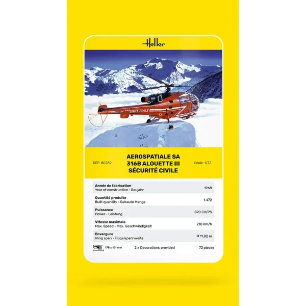 1000802890-card Heller - Alouette III Sécurité Civile - 80289