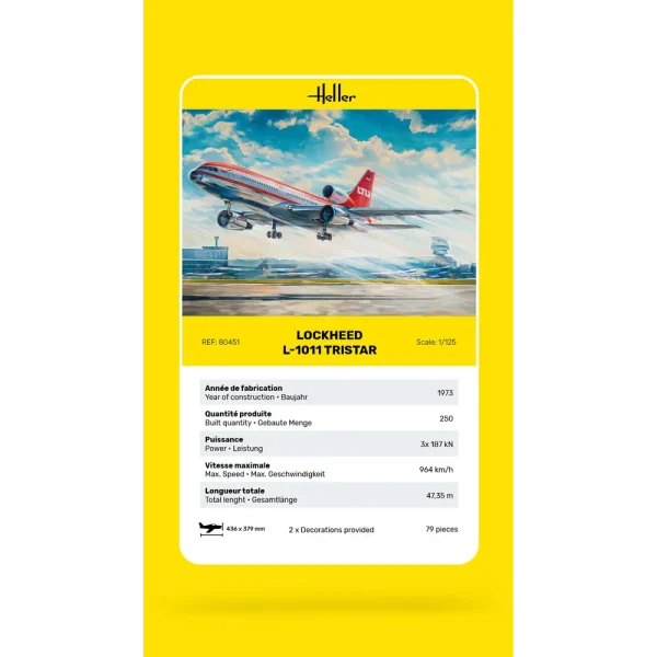 1000804510-card Heller - Lockheed L-1011 Tristar - 80451