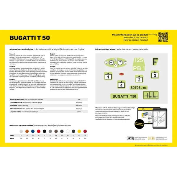 1000807060-3 Heller - Bugatti T 50 - 80706