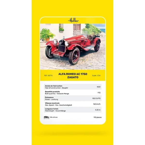 1000807150-card Heller - Alfa Romeo 6C 1750 Zagato - 80715