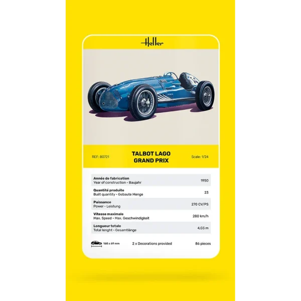 1000807210-card Heller - Talbot Lago Grand Prix - 80721