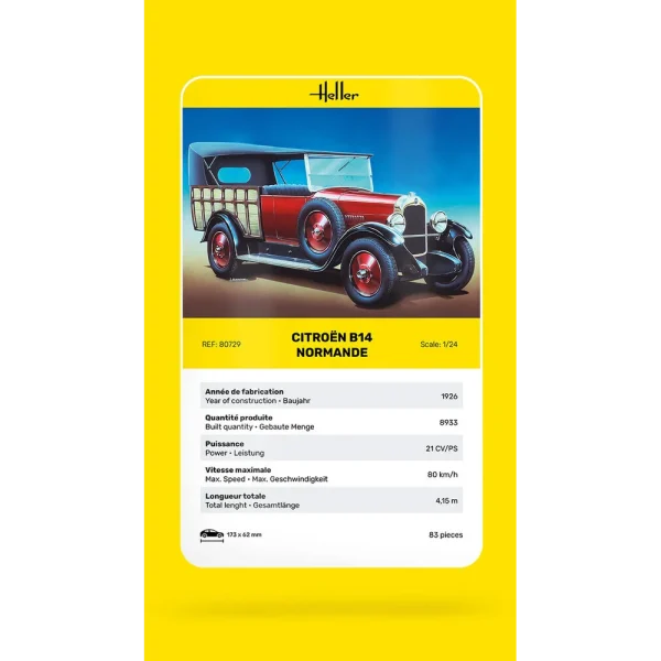 1000807290-card Heller - Citroen B14 Normande - 80729