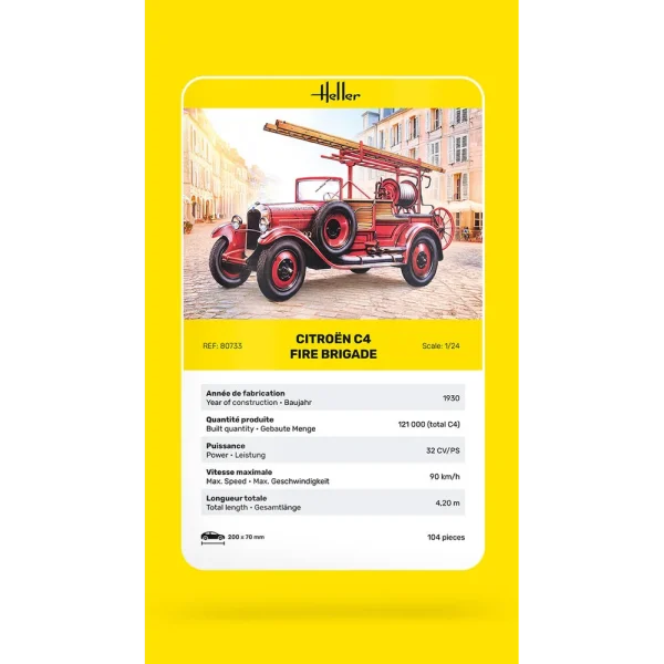 1000807330-card Heller - Citroen C4 Fire Brigade - 80733
