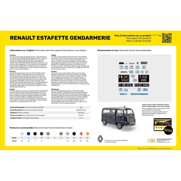 1000807420-3 Heller - Renault Estafette Gendarmerie - 80742