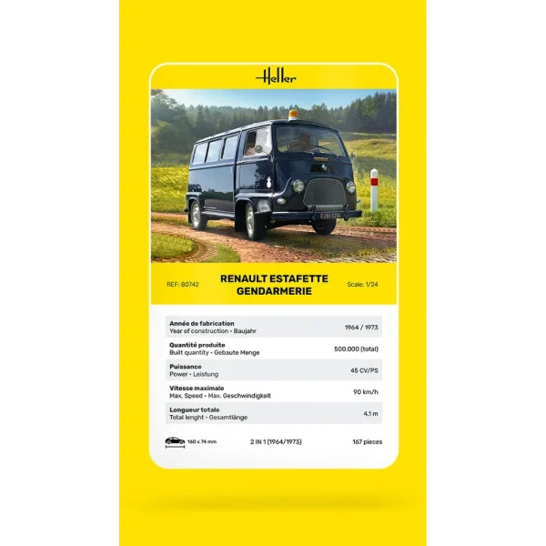 1000807420-card Heller - Renault Estafette Gendarmerie - 80742