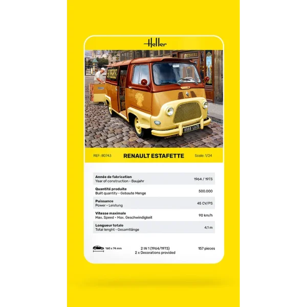1000807430-card Heller - Renault Estafette - 80743